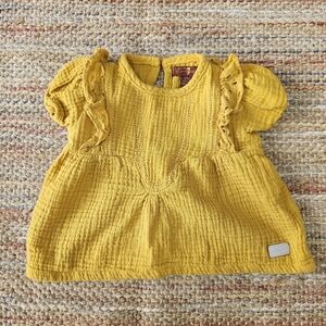 Yellow Ruffled Kids Top